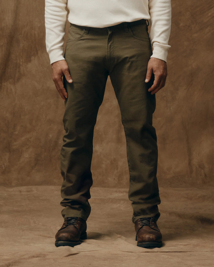 Filson Dry Tin Cloth 5-Pocket Pants: Marsh Olive