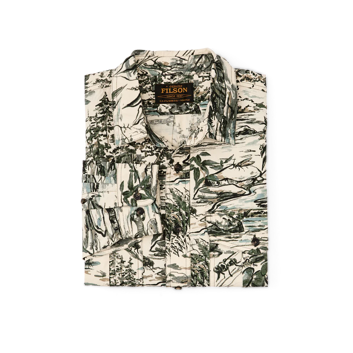 Filson x Housefly Washed Feather Cloth Shirt: Khaki Scenic