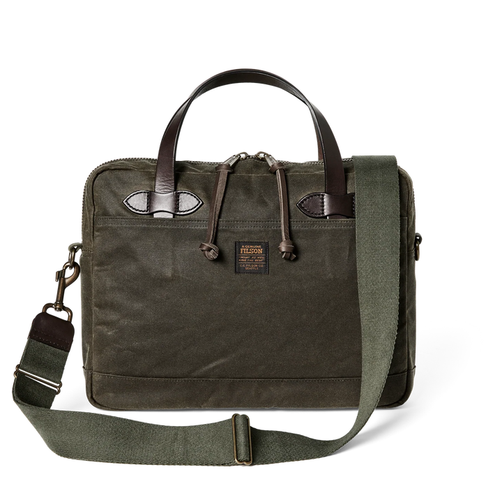 Filson Tin Cloth Compact Briefcase: Otter Green