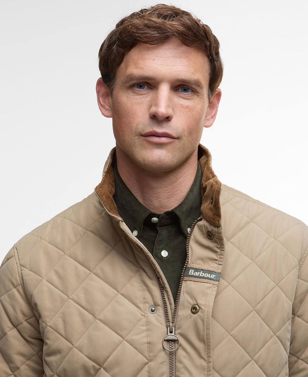Barbour Shoveler Quilted Jacket: Military Brown