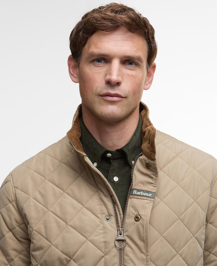 Barbour Shoveler Quilted Jacket: Military Brown