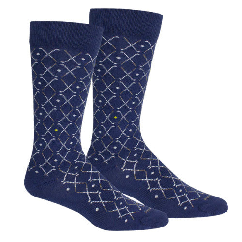 Brown Dog Hosiery Lattice Club: Insignia Blue