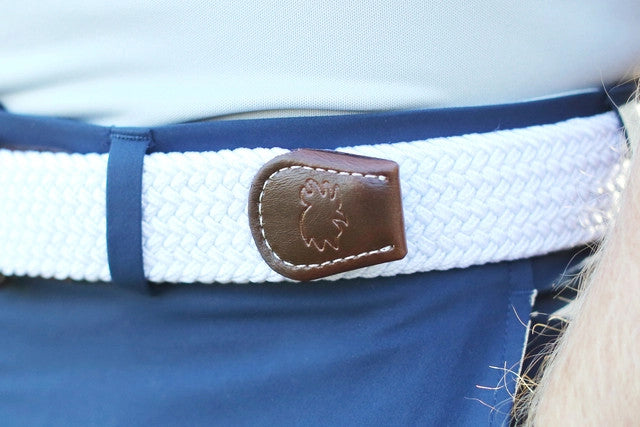 Roostas The Destin Woven Elastic Stretch Belt - White