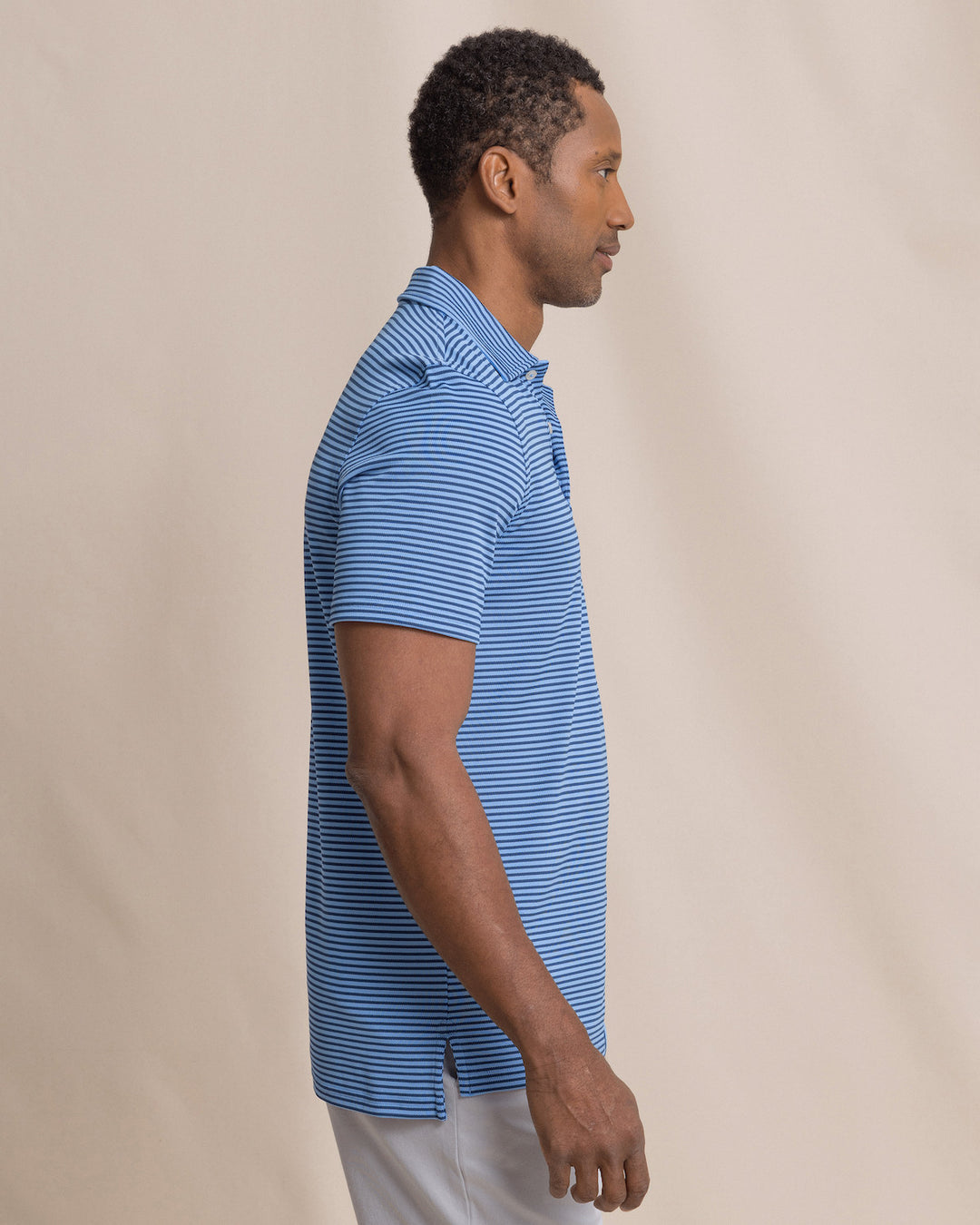 Southern Tide Oceanfront Stripe Pique Polo: Ocean Channel