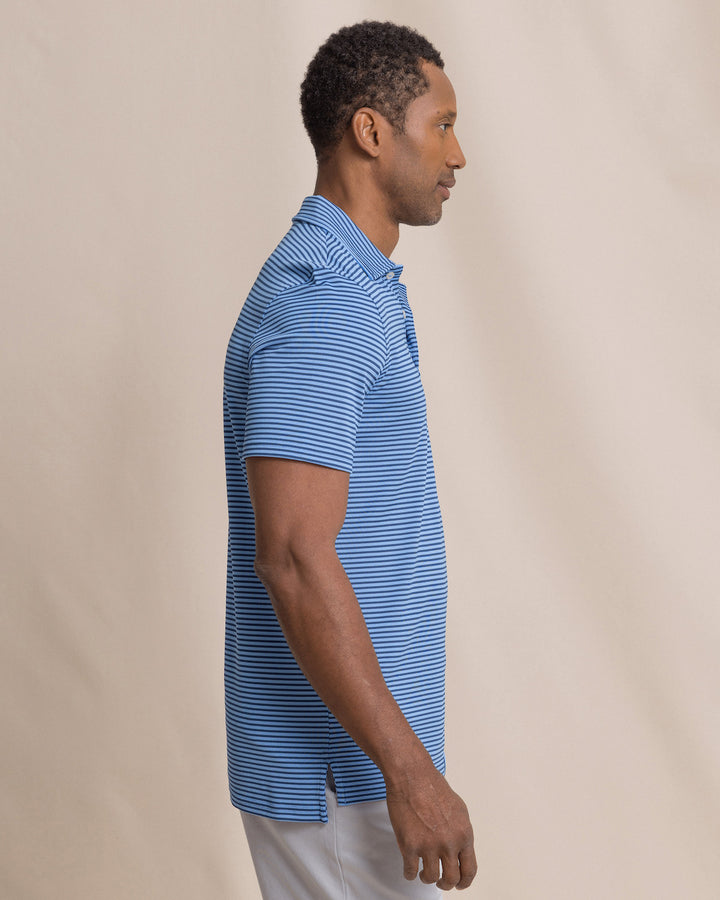 Southern Tide Oceanfront Stripe Pique Polo: Ocean Channel