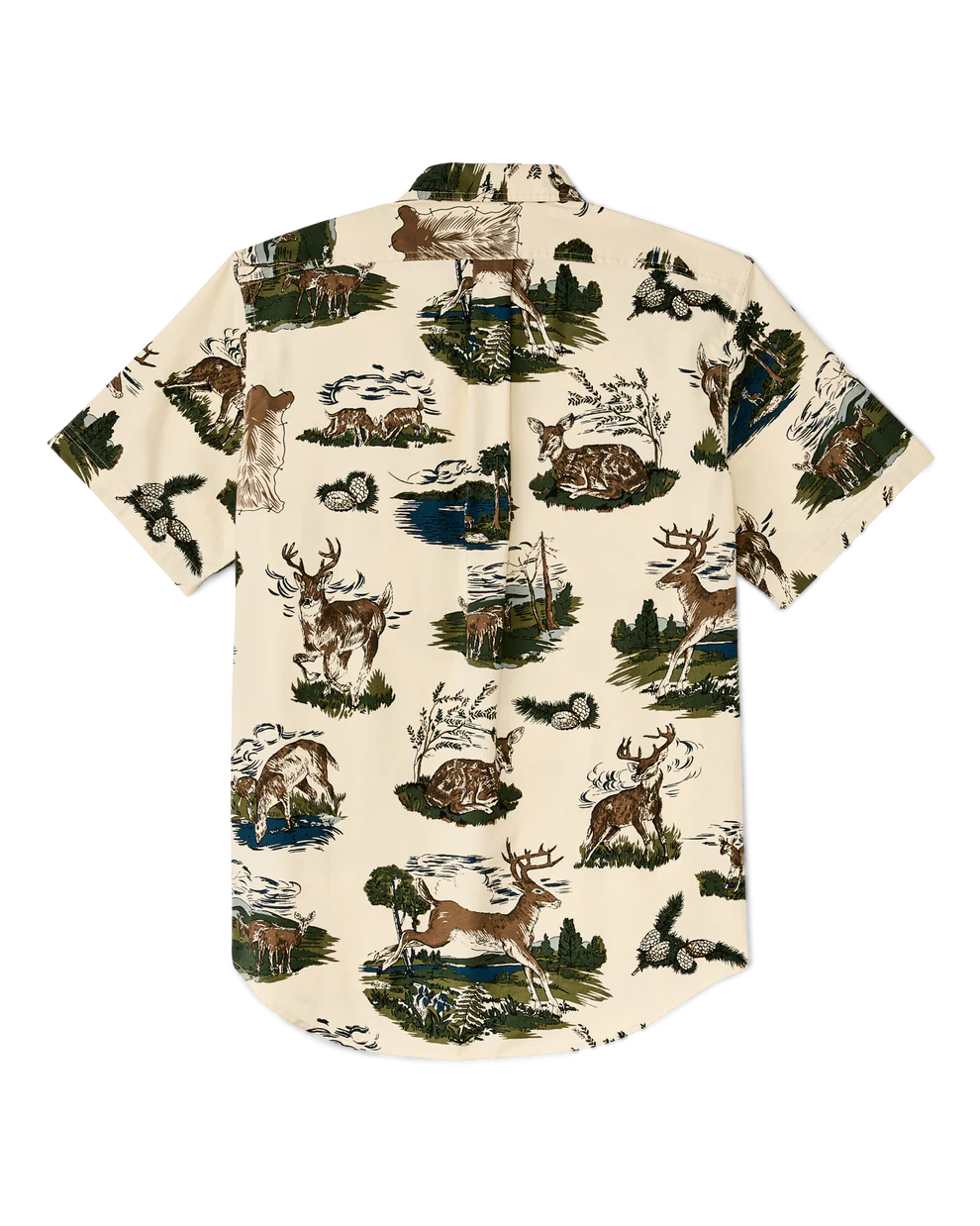 Filson Short Sleeve Lightweight Alaskan Guide Shirt: Vintage White/Deer