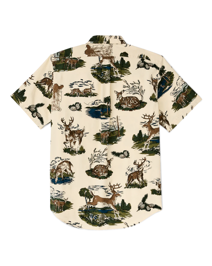 Filson Short Sleeve Lightweight Alaskan Guide Shirt: Vintage White/Deer