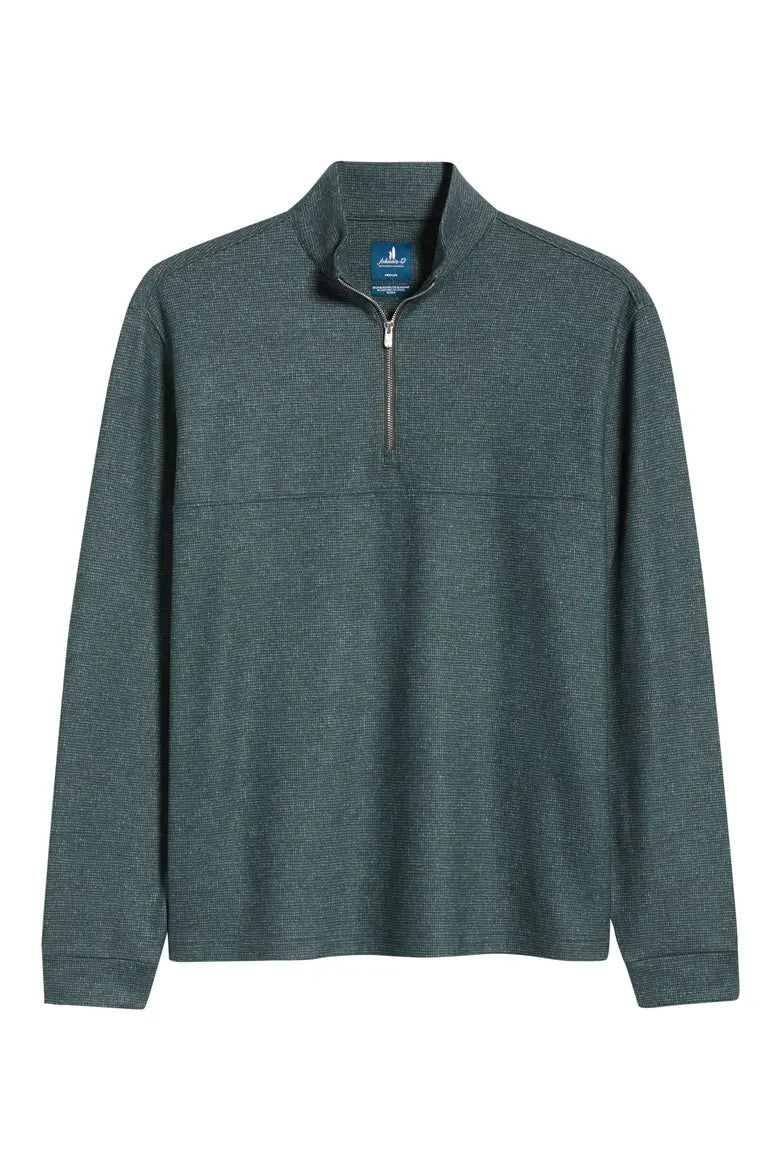 Johnnie-O Mikey Fleece 1/4 Zip Pullover - Printed Check: Mallard