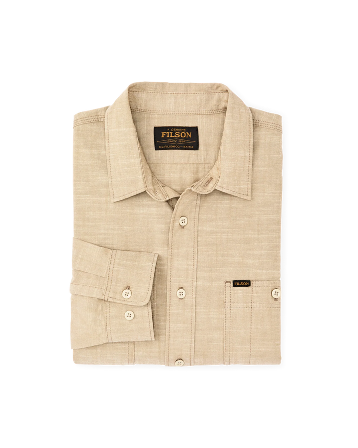 Filson Chambray CPO Shirt: Tan