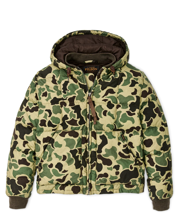 Filson Waxed Down Jacket: Tundra Shrub Camo