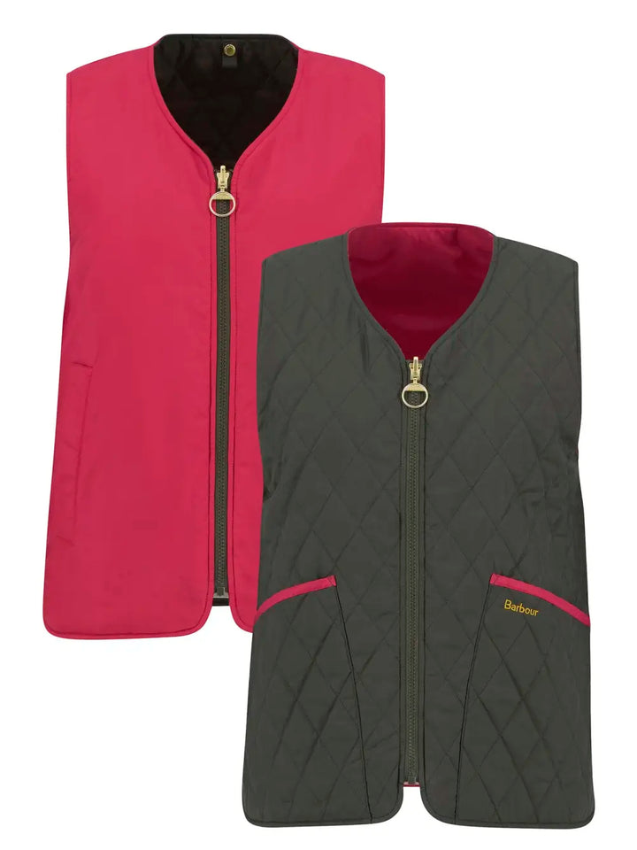 Barbour My Barbour Reversible Quilted Liner: Sage/Zeni Pink
