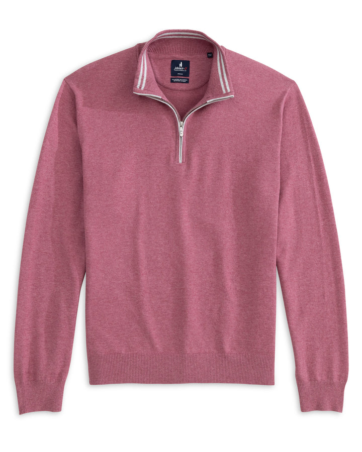 Johnnie-O Desmond 1/4 Zip Pullover: Berry