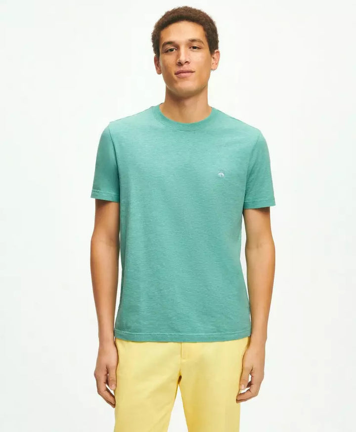 Brooks Brothers Washed Supima® Cotton Logo Crewneck T-Shirt: Green