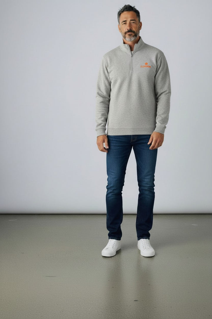 Peter Millar Clemson Text Crown Comfort Pullover: Light Grey