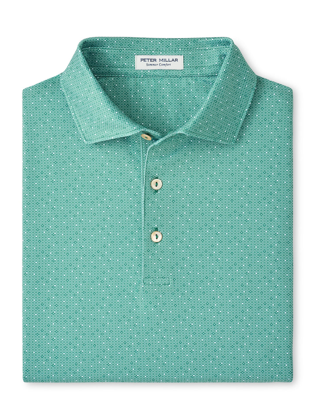 Peter Millar Dashwood Performance Jersey Polo with Pimento Cheese: Snow Pea