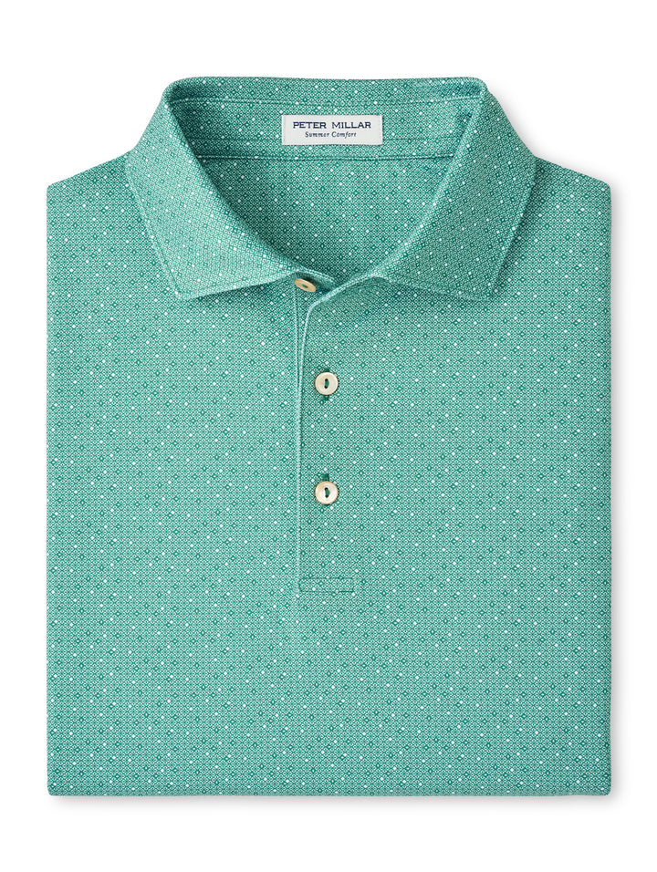 Peter Millar Dashwood Performance Jersey Polo with Pimento Cheese: Snow Pea