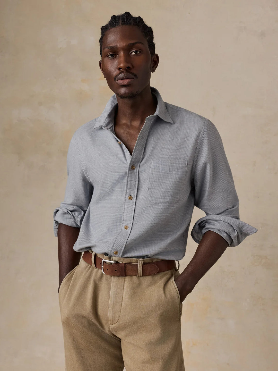 Faherty Timberline Brushed Twill Shirt: Mineral Grey