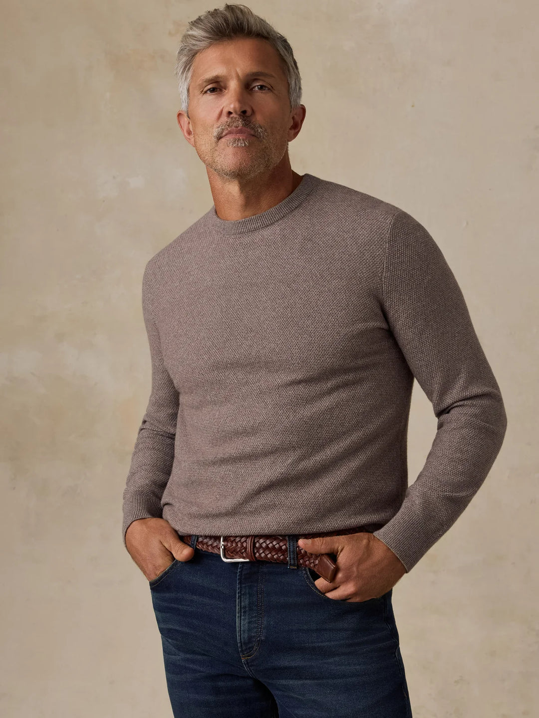 Faherty Jackson Crew Sweater: Ironwood Heather