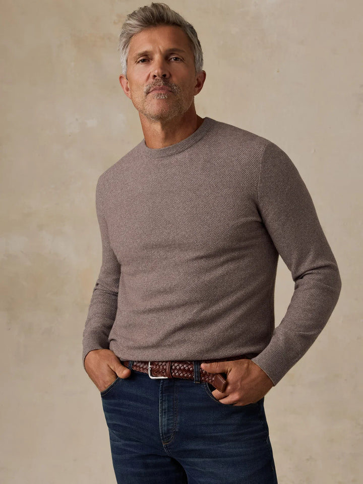 Faherty Jackson Crew Sweater: Ironwood Heather