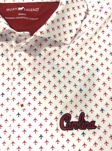 Horn Legend University of South Carolina Airplane Polo: White