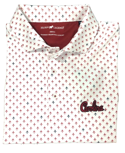 Horn Legend University of South Carolina Airplane Polo: White