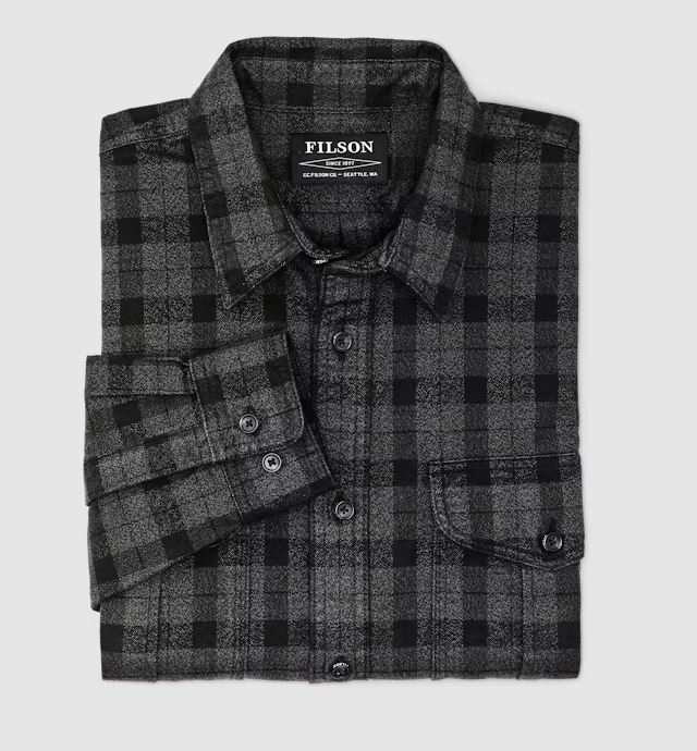 Filson Alaskan Guide Shirt: Heather Gray/Black Plaid