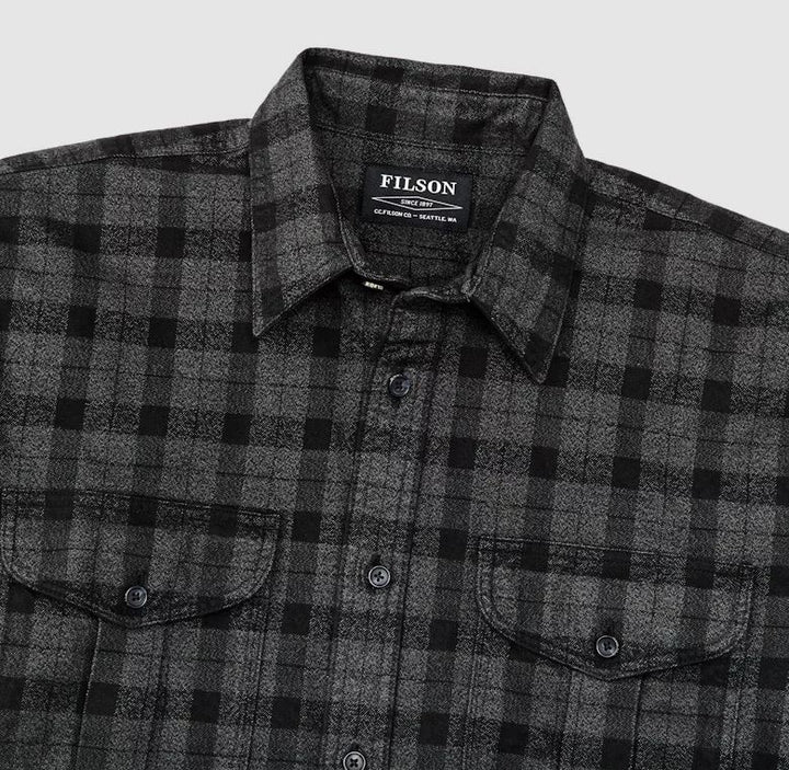 Filson Alaskan Guide Shirt: Heather Gray/Black Plaid