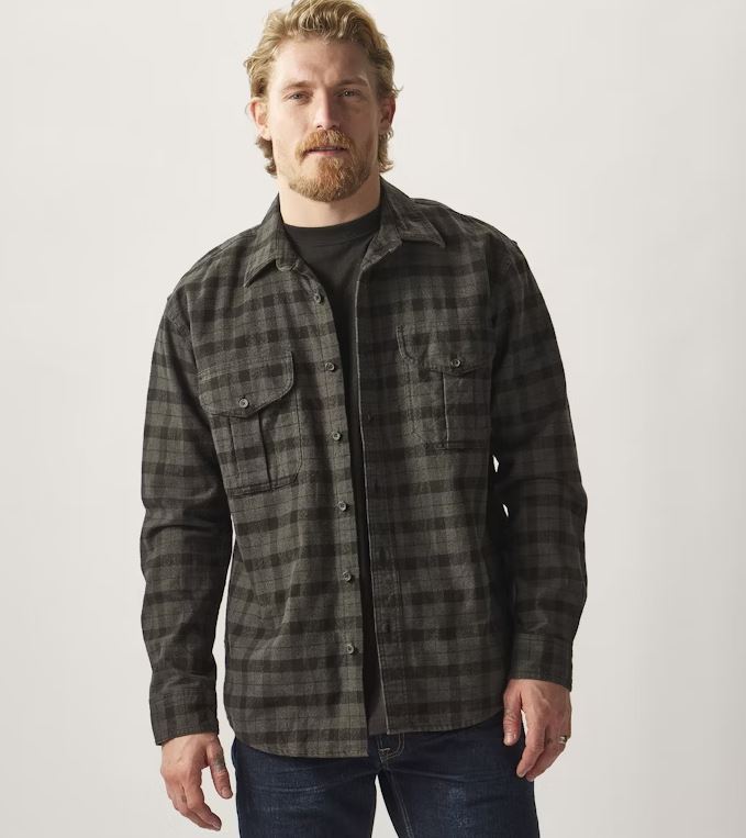 Filson Alaskan Guide Shirt: Heather Gray/Black Plaid