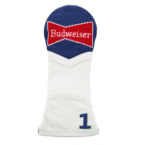 Smathers and Branson Budweiser Vintage Bowtie Driver Headcover (Classic Navy) (White Leather)