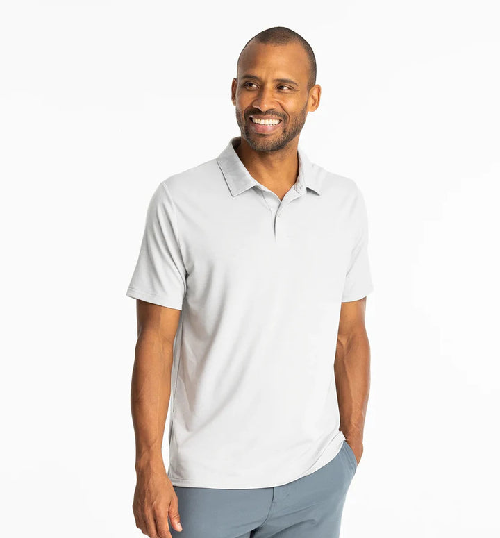 Free Fly Men's Bamboo Elevate Polo: Aspen Grey