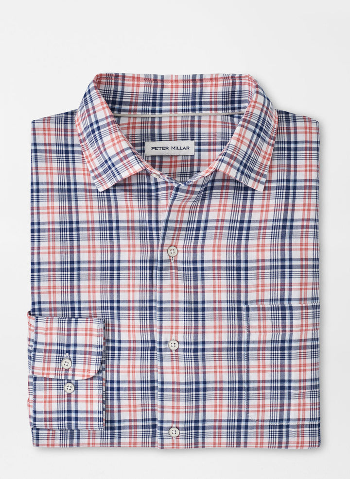 Peter Millar Beacon Cotton Sport Shirt: Atlantic Blue