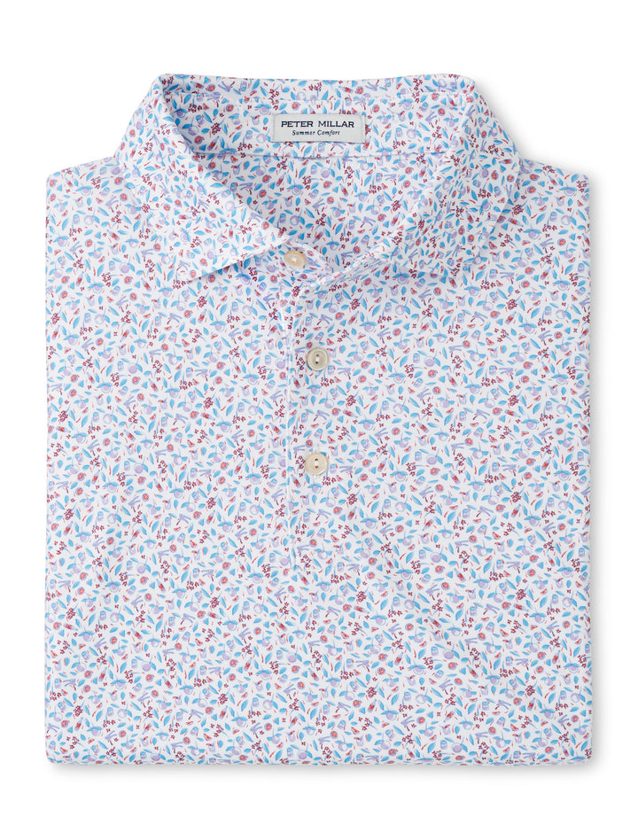 Peter Millar Orange Crush Performance Jersey Polo: White