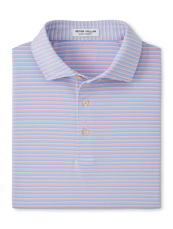 Peter Millar Daven Performance Jersey Polo: White/Evening Tide
