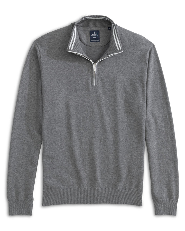 Johnnie-O Desmond 1/4 Zip Pullover: Charcoal
