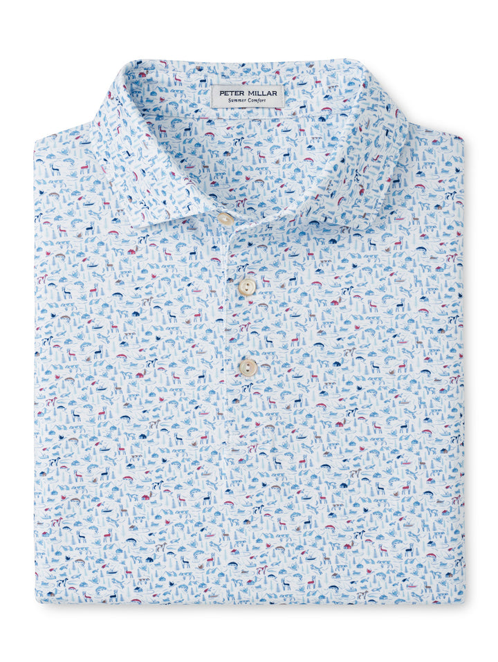Peter Millar On the Hunt Performance Jersey Polo: White