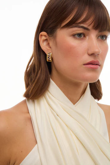Brackish Rectangle Stud Earring: Fortune Hill