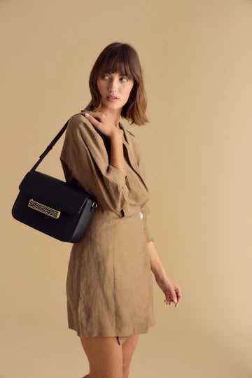 Brackish Oxford Handbag: Black/Guinea