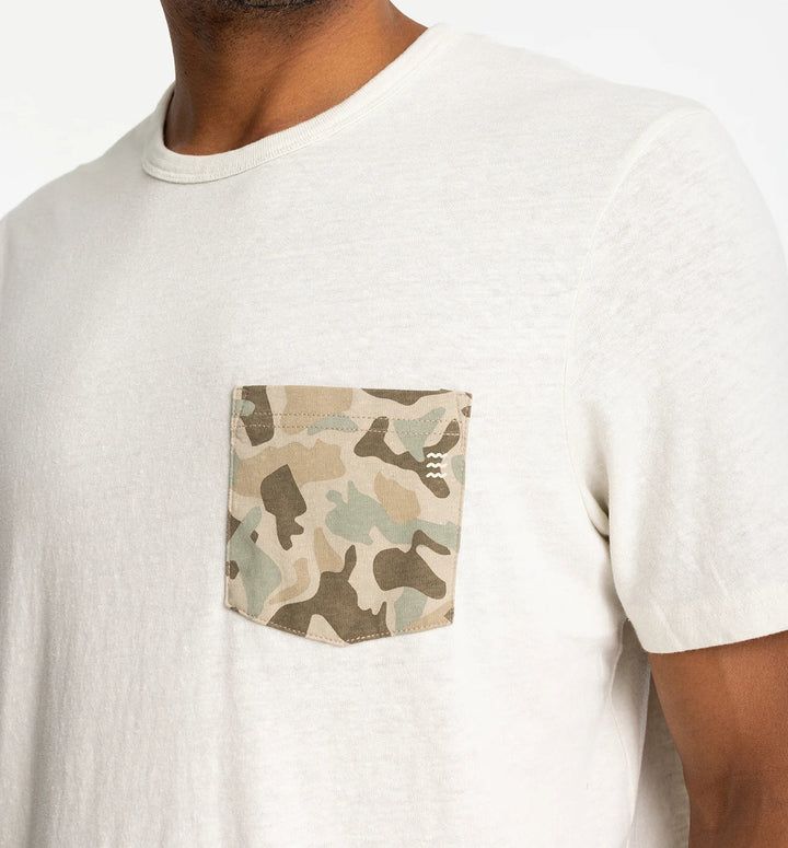 Free Fly Barrier Island Camo Pocket Tee: Heather Birch