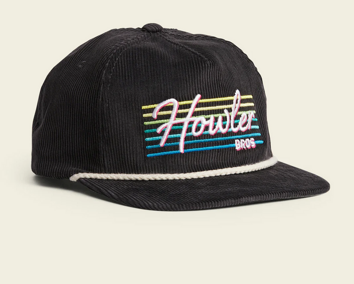 Howler Brothers Beach Club Snapback: Antique Black Corduroy