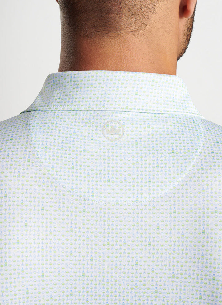 Peter Millar The Bees Knees Performance Jersey Polo: White/Spritzer