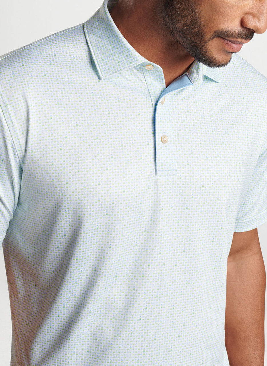 Peter Millar The Bees Knees Performance Jersey Polo: White/Spritzer