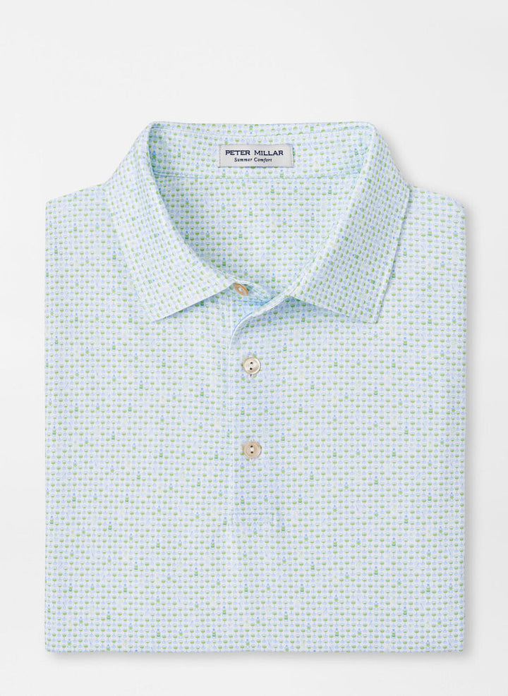 Peter Millar The Bees Knees Performance Jersey Polo: White/Spritzer