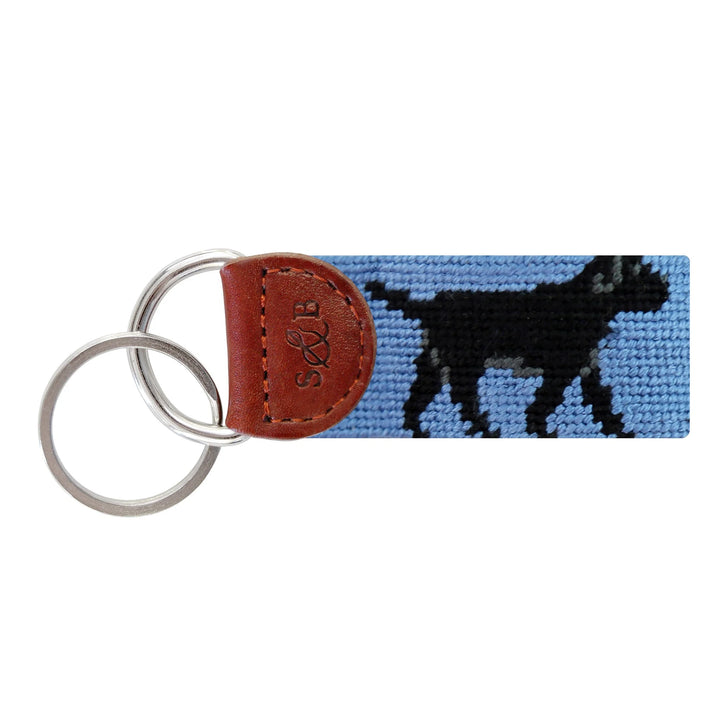 Smathers and Branson Black Lab Walking Key Fob: Stream Blue