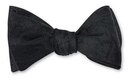 R. Hanauer Black Paisley Bow Tie