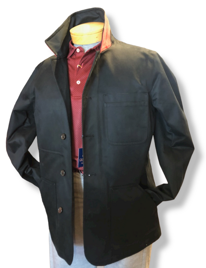 Seaward and Stearn Work Coat: Black/Red