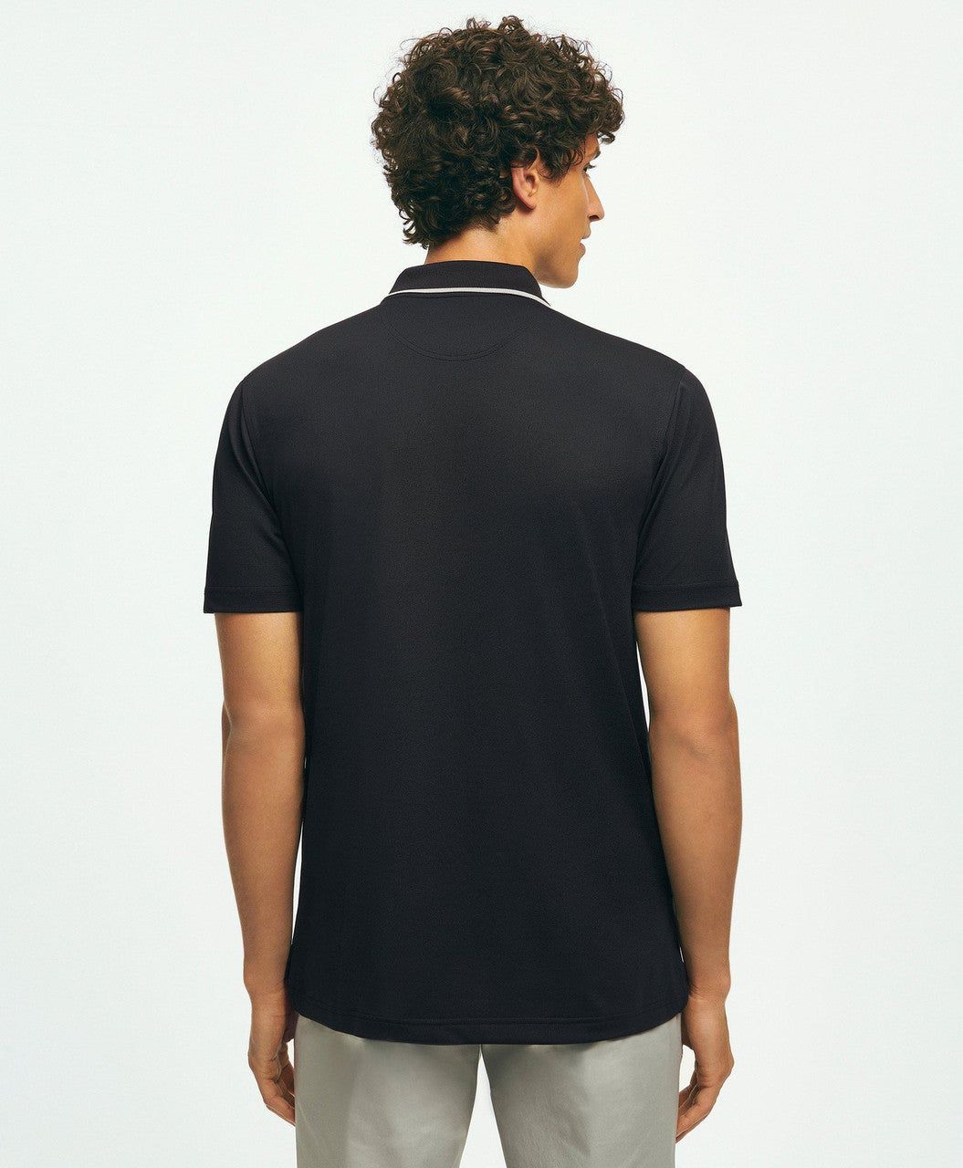 Brooks Brothers Performance Series Half-Zip Pique Polo Shirt: Black