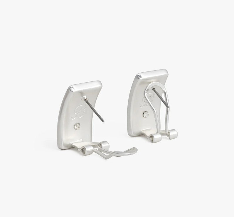 Brackish Rectangle Stud Earring Silver: Blackwood