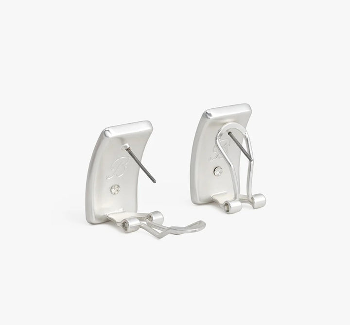 Brackish Rectangle Stud Earring Silver: Blackwood