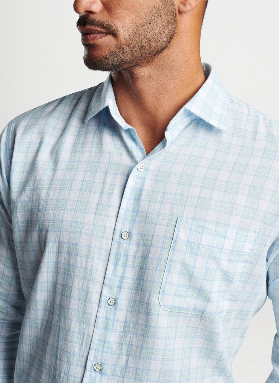 Peter Millar Block Island Cotton Sport Shirt: Calamint