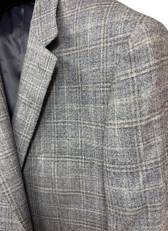 Maxdavoli by Maxman Botto Giuseppe Soft Coat: Blue Windowpane